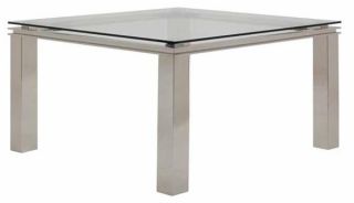 Deco Square Steel Glass Dining Table Comtemporary