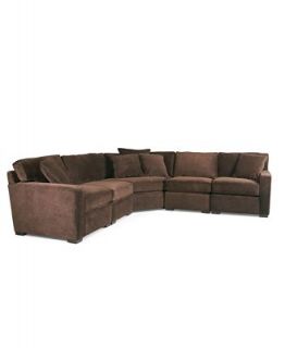 Bradley Fabric Microfiber Sectional Sofa, 5 Piece 117W x 117D x 32H