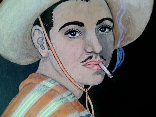 Two 1920s Paintings Mexican Man Woman by Hyson Kaiser