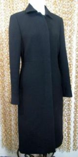 Crew Womens Gorgeous Black Long Length Lined Wool Dress Coat Sz 4