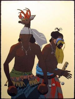 Louis de Mayo The Yaqui Deer Dancer Signed Art Serigraph Artwork Make