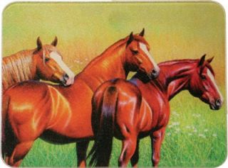 Horses in Pasture Tempered Glass Art Cutting Board by Rivers Edge