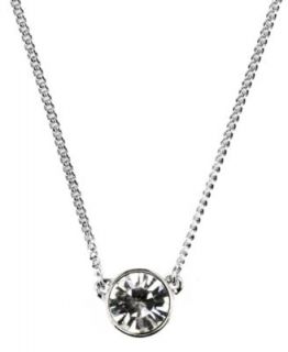 Givenchy Necklace, Silver Plated Small Crystal Pendant