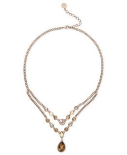 Givenchy Necklace, Rose Gold Tone Silk Crystal Y Necklace   Fashion