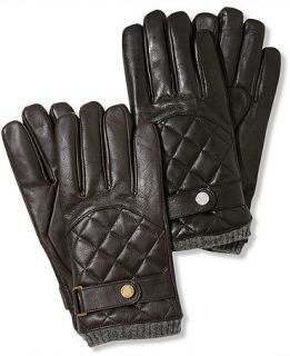 Polo Ralph Lauren Gloves, Leather Quilted Racing Gloves   Mens Hats