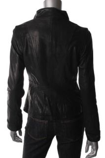 Michael Kors New Black Leather Lined Asymmetric Zip Up Motorcycle