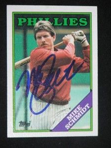 Mike Schmidt Auto Topps 1988 600 Philadelphia Phillies