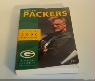 2000 Green Bay Packer Media Guide Mike Sherman on The Cover with Favre