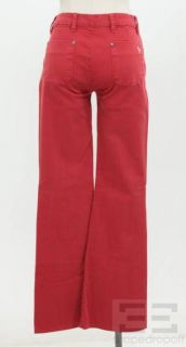 MiH Jeans Red Mid Rise Kick Flare The Marrakesh Jeans Size 27