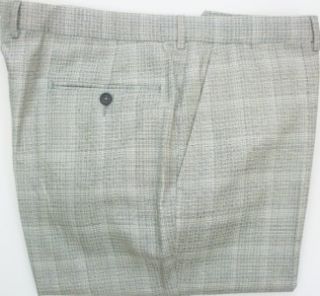 Dunhill London Mens Silk Wool Plaid Suit Gray 44 R
