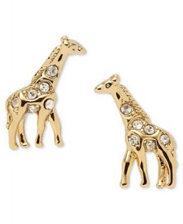 Fossil Earrings, Gold tone Diamond Crystal Giraffe Stud Earrings