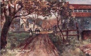 Old Mill Village Street Valley Forge PA Postcard