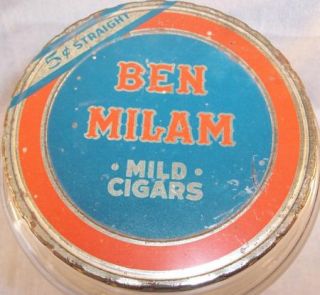 Vintage Ben Milam Cigar Glass Humi Jar Humidor Texan