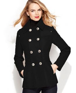 Kenneth Cole Reaction Coat, Wool Blend Seamed Pea Coat   Womens Coats