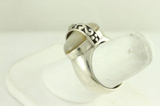Custom Sterling Silver Jewelry Ring Vintage Mother of Pearl Cab Size 8