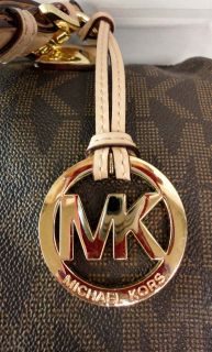 Authentic Michael Kors Brown Large Signature Leather Satchel Bag MSRP