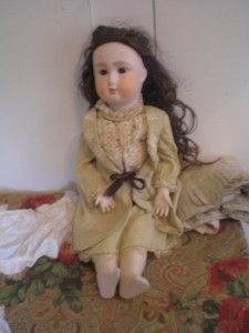 Dress Hat and Wig for 23 French Antique Doll Must See