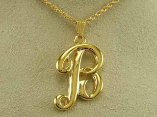 Midas Touch Initial B Pendant Chain of 14k Gold Hge