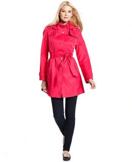 Tommy Hilfiger Coat, Hooded Belted Trench   Womens Coats