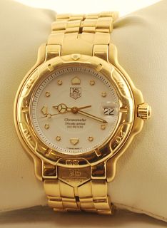 Tag Heuer Mens 194 1 GR 18K Gold Watch Chrono WH514