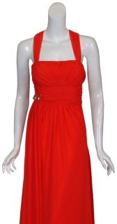 Mikael Aghal Dazzling Red Twist Long Gown Dress 6 New