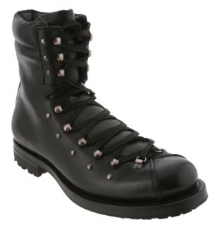 Ralph Lauren Black Vachetta Leather Millwood Ankle Boots Mens