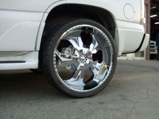 20 Chrome Wheels Rims Tires Package Starr 770 FWD 5x120