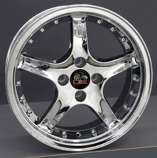 17 Cobra 4 Lug Wheels Chrome Set of 4 17x8 Rims Fit Mustang® GT 79