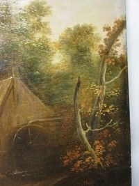 LOVELY ENGLISH SIGNED H MILBURN 1819 OIL on BOARD, LANDSCAPE, COWS