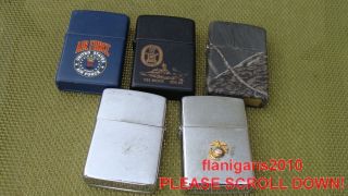 Collection Military Navy Air Force Milius Camo Zippo Lighters