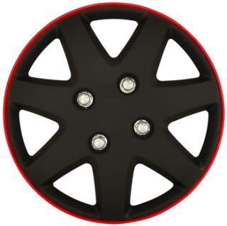 New Car 13 Matt Black Red Rim Michigan Wheel Trims Hub Caps Full Set