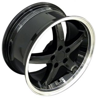 18 Black Cobra Style Deep Dish Wheels Rims Fit Mustang® GT Set