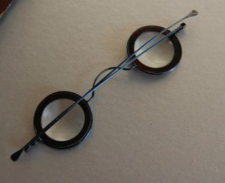 Pair of Vintage Cased Hawes Faux Tortoiseshell Circular Spectacles