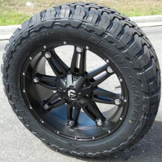 20 Black Fuel Hostage Wheels Toyo Open Country MT Chevy Silverado GMC