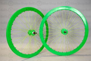 Velocity B43 Track Wheels Lime Green Radial Fixed Gear