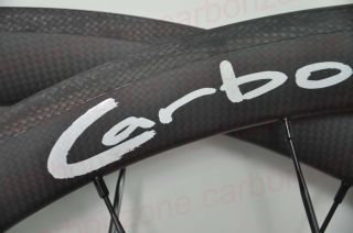 Tubular 38mm matt rims+white logo& 700C carbon wheelset&Bicycle carbon