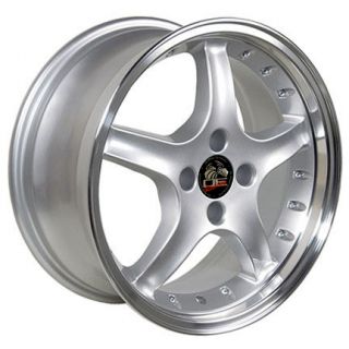 Cobra 4 Lug Wheels Silver Set of 4 17x8 RimS Fit Mustang® GT 79 93
