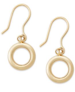 14k Gold Earrings, Cut Out Circle Drop Earrings   Earrings   Jewelry