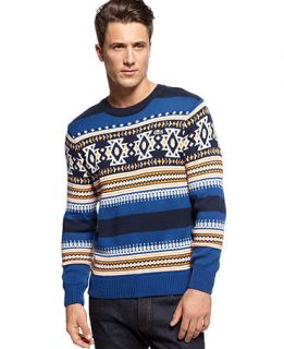 Lacoste LVE Sweater, Slim Fit Fair Isle Sweater   Mens Sweaters