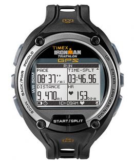 Timex Watch, Mens Iron Man Global Trainer Black Resin Strap T5K267F5