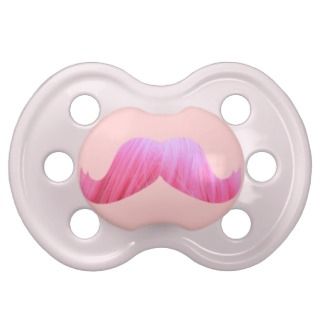 Pink funny cute hair mustache pacifiers
