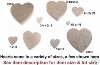 100x 3 4 x 1 4 Wooden Heart Flat Craft Wood Cutout Shape