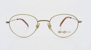 Classic Matte Golden Panto Glasses by BINOCLE M10K