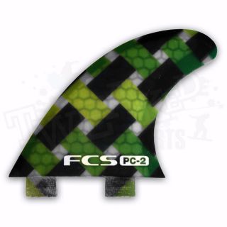 New FCS PC 2 Graphic Performance Core Tri Fin Set Green