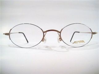 Alpina Frame Eyeglasses Half Rimless Womens Mens Round