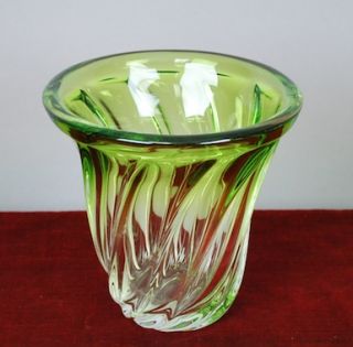 Beautiful Val Saint Lambert Crystal Vase Belgium