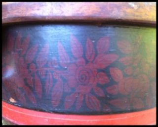 Antique Painted Decorated Bentwood Band Box