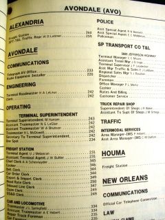 Southern Pacific Railroad 1980 Company Telephone Directory