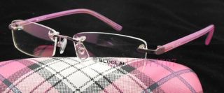 New Fashion Rimless Acetate Frame Purple Eyeglasses 3c