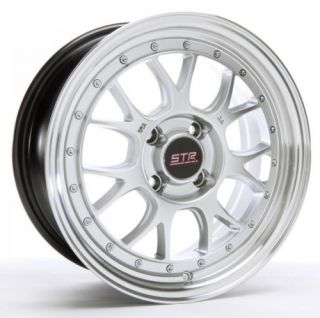 15 inch STR502S Silve Mach Rims and Tires 4x100 Accord Civic Fit